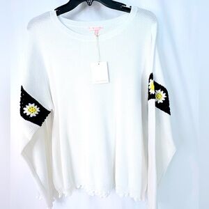 NWT Lisa Todd Textured White sweater Sz xl